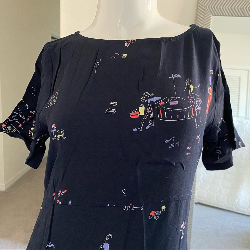 DAVID DART SPORT VINTAGE LONG BLUE COMBO DRESS SIZE XS